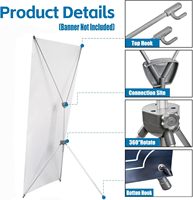 Support de bannière portable réglable en forme de X, bannières durables pour la publicité intérieure/extérieure