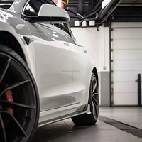 Jupes latérales en fibre de carbone style K pour Tesla Nouveau Model 3 P, extensions de spoiler, kits carrosserie 2024+
