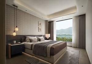 Contemporary Bedroom Suite with Smart Storage System Fabric Upholstery Wholesale for <strong>Hotel</strong> Commercial Residential Use - Product Image 4