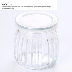 Barattolo in Vetro Creativo e Unico da 100ml 150ml 200ml con Motivo a Righe Verticali per Frappè, Mousse, Yogurt, Dessert, Gelatina e Budino con Coperchio - Product Image 6