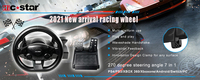 Nouvelle Arrivée 2025 C-STAR NS-9887 Volant de Jeu Filaire 7-en-1 avec Moteur de Vibration, Rotation à 270° et Fort Retour de Vibration pour le Gaming