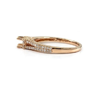 Bague de Fiançailles et d'Anniversaire Classique Personnalisée en Or Rose Massif 18 carats avec Diamant Véritable Semi-Montée, Expédition Directe de Hong Kong - Product Image 2