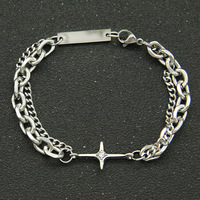 Hommes Femmes Simple Rétro Luxe Hip Hop Punk Style Multicouche Bracelet En Acier Inoxydable Personnalisé Chaînes De Mode Collier