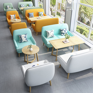 Xzy Ngọt Ngào dopamine Màu Nhà Hàng Gỗ Khung Da Sofa Hình Bầu Dục & Bàn Tròn Thương Mại Đồ Nội Thất Cho Khách Sạn Quán Cà Phê <span class=keywords><strong>Bistro</strong></span> Ăn Uống - Product Image 5