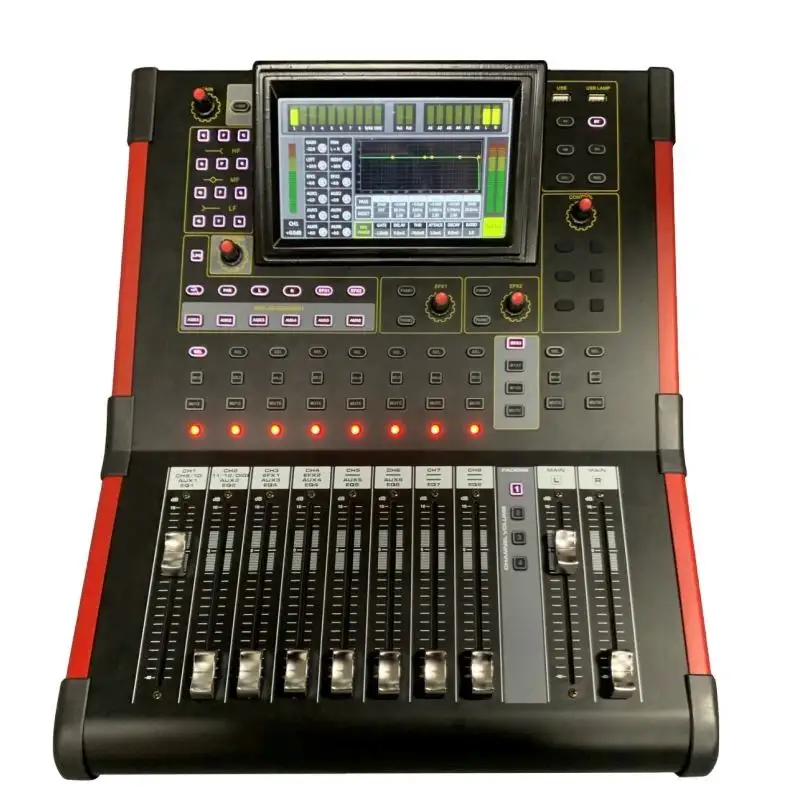 Console de mixagem com tela de toque profissional para DJs, mixer de 18 canais e áudio digital