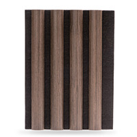 Panneau acoustique décoratif en MDF rainuré avec placage bois brun, panneau mural absorbant le son avec feutre PET