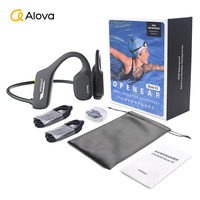 ALOVA IP68 Étanche Natation Entraînement Casque Écouteurs Bluetooth Sans Fil à Conduction Osseuse avec Mémoire 8 Go et Lecteur MP3