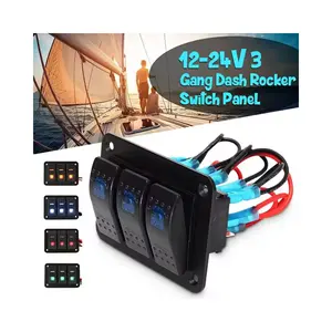 3-Gang 12V Marine-Rocker-Schalterplatte wasserdicht 5-Pin ON/OFF Automobil-Schalter-LED für Auto Boot Fahrzeug Reisemobil