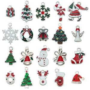 Christmas Alloy Pendant Mix Snowflake Bell Reindeer Santa DIY Jewelry Accessories Zircon Charm For Bracelet Necklace - Product Image 5