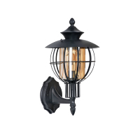 Lanterne murale d'extérieur Globe Cage avec verre transparent pour entrées de villas