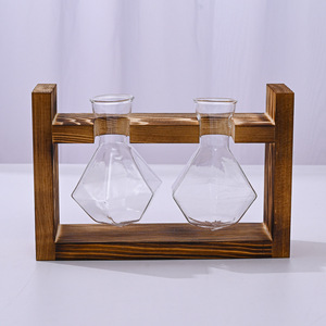 Vaso <span class=keywords><strong>in</strong></span> Vetro a Forma di Cuore Moderno ed Ecologico, Porta Piante <span class=keywords><strong>in</strong></span> <span class=keywords><strong>Legno</strong></span> Intagliato a Mano, Contenitore da Tavolo per Casa e Ufficio - Product Image 4