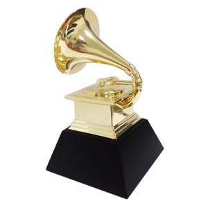 Trophée musical personnalisé style Grammy en alliage de zinc, trophée gramophone doré avec gravure personnalisée pour récompense musicale, souvenir - Product Image 2