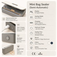 Scelleuse alimentaire portable rechargeable, mini scelleuse de sacs Type-C magnétique semi-automatique à chaleur pour la conservation des aliments à la maison et en cuisine