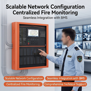 Panneau d'alarme incendie adressable 6 boucles, système de protection incendie intelligent avec écran LCD EN54 LPCB - Product Image 5