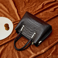 Tas Tote Wanita Modis Grosir Kapasitas Besar, Ritsleting, Motif Kulit Buaya, Bahan PU, Tali Selempang Dapat Disesuaikan