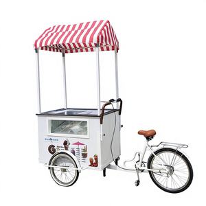 Chariot de vente ambulante de crème glacée en acier inoxydable et fibre de verre, chariot de vente de glaces, chariot de vente de gelato commercial à vendre - Product Image 1