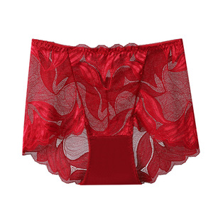 Grosir Kualitas Tinggi Seksi Renda Pertengahan Pinggang Celana Dalam Wanita Berongga Nyaman Bordir Katun Selangkangan Pakaian Dalam Celana - Product Image 3