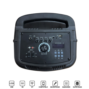 Altavoz Portátil con Batería Doble de 8 Pulgadas, Nuevo, con Carcasa Transparente, Altavoz de Karaoke para Fiestas en Casa con LED Multicolor - Product Image 5