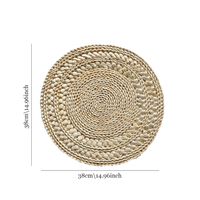 Sous-plat rond moderne et minimaliste en écorce de maïs tressée, résistant à la chaleur, pour table à manger, accessoires de mariage et de maison, dessous de plat