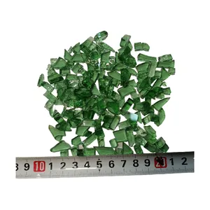 China Supplier 1/4" Emerald Green No Reflective 10lbs Packing Round Tabletop Fire Pit Glass Rocks For Fire Pit