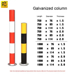Colonna per tubi in acciaio zincato per avviso di traffico barriera ferroviaria riflettente Anti-collisione pila di isolamento del veicolo - Product Image 3