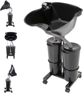 Vente flash : Bac à shampoing portable en plastique au design moderne avec pompe électrique pour salon de coiffure, salle de bain ou chambre à coucher - Product Image 1