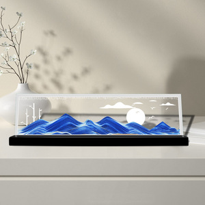 Decorazione per la casa: Cornice artistica rettangolare in vetro soffiato con <span class=keywords><strong>sabbia</strong></span> liquida e <span class=keywords><strong>sabbia</strong></span> mobile, effetto paesaggio e arte artigianale - Product Image 3