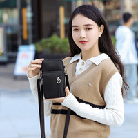 Dropshipping Offre Spéciale Zipper Crossbody Wallet Mobile Phone Pouch Women Mini Purse Cellphone Shoulder Sling Bag With Strap