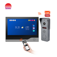 Système d'interphone vidéo intelligent Morning Tech 7 pouces 2 fils avec accès par empreinte digitale, clavier, caméra de sonnette RFID et station extérieure étanche
