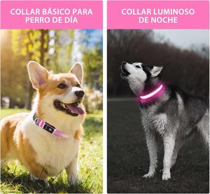 Colliers LED pour chiens avec lumières, style classique, fermeture à boucle, rubans en polyester, motif uni, vente en gros pour animaux de compagnie - Product Image 2