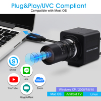 Cámara USB ELP 4K con Lente de 5-50 mm, Cámara Web 4K con Video HD de 3840x2160 para MAC/Windows/Linux/Raspberry Pi