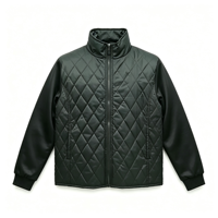Veste matelassée écologique à col montant personnalisée avec motif diamant et broderie pour l'hiver