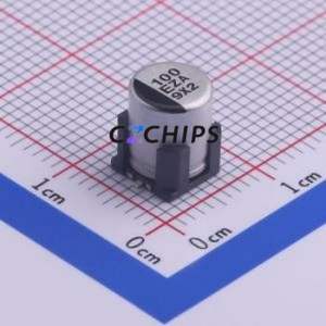 ตัวเก็บประจุแบบไฮบริดของแข็ง-ของเหลวอะลูมิเนียมอิเล็กโทรไลต์ชนิด SMD รุ่น EEHZA1E101XV, ขนาด D6.3xL8 มม. 100uF 20% 25V 2A-100kHz - Product Image 1