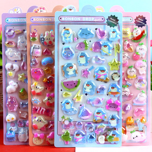 Nouveaux autocollants en relief lumineux stéréoscopiques 3D mignons de dessins animés, autocollants décoratifs en relief tridimensionnels pour enfants - Product Image 1