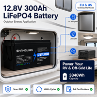 Batterie au lithium LiFePO4 12,8 V 300 Ah 3840 Wh certifiée CE RoHS, stock UE disponible, cycle profond, BMS intelligent, stockage solaire domestique