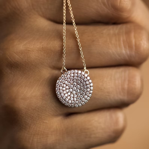 Elegante Collar de Diamantes de Oro Sólido, Delicado Collar Minimalista con Diamantes Cultivados en Laboratorio, Collar en Capas para Novias y Aniversarios - Product Image 1