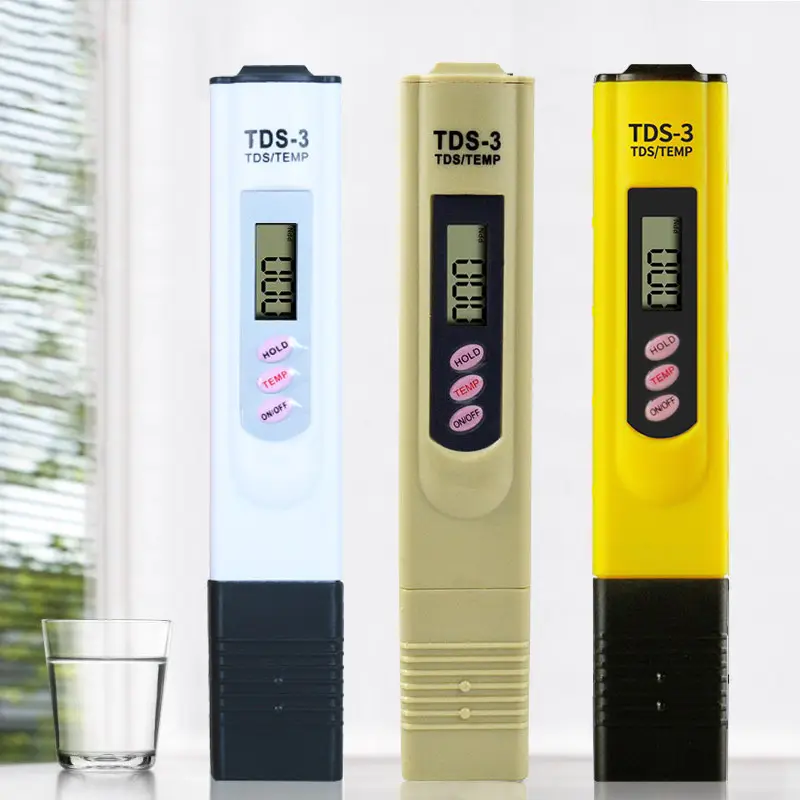 TDS3 TDS-3 مقياس إجمالي المواد المذابة جهاز اختبار مياه القلم LCD الرقمية درجة الحرارة جزء في المليون متر فاحص تصفية عصا لنقاء المياه