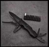 Pince multifonction à revêtement noir très vendue, couteau avec tournevis