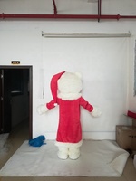 Costumes de mascotte de Noël pour adultes en peluche douce personnalisés en forme d'ours des neiges
