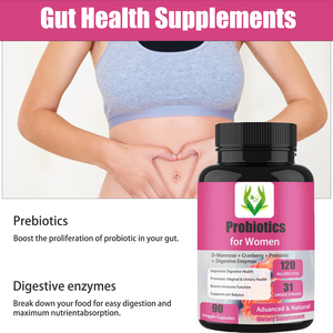 Private Label Probiotics for Women Capsules D-Mannose Cranberry Prebiotic Digestive Enzymes Improve Digestive Vaginal Health - Product Image 6