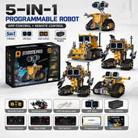 Juguete Robot de Bloques de Construcción 5 en 1 con Control Remoto MOC, Tira de Luces LED, Plástico ABS, Educativo, DIY, Regalo
