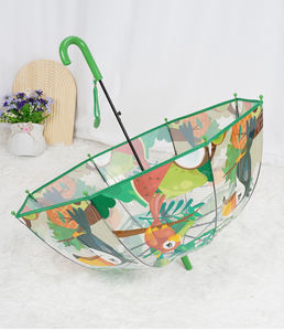 Parapluie pour enfants de 2 à 5 ans Parapluie transparent Forêt Cartoon Parapluie à long manche sûr et léger pour enfants - Product Image 5