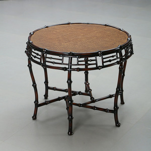 <b>Bamboo</b> Tang Style Drum <b>Table</b> Round Coffee <b>Table</b> Handmade Chinese Design Guizhou Origin - Product Image 1