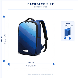 Customized logo Large Capacity Gradient Blue <b>Backpack</b> Laptop Bag PU Leather Water Proof Outdoor <b>Backpack</b> for Travel and Business - Product Image 2