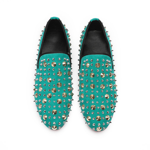 NA621 Harpelunde Spikes <span class=keywords><strong>nero</strong></span> abito da uomo <span class=keywords><strong>scarpe</strong></span> da sposa Slip on <span class=keywords><strong>smoking</strong></span> rivetti mocassini borchie pantofole velluto - Product Image 6