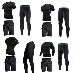 Conjuntos Deportivos de 5 Piezas para Hombre con Logotipo Personalizado al por Mayor, de Alta Elasticidad, Secado Rápido y Transpirables para Gimnasio y Fitness - Product Image 5