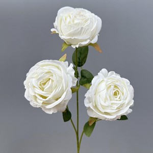Tallos de Rosa de Seda, Rosas Artificiales de Color Blanco Lechoso, Rosa y Verde para Eventos de Boda - Product Image 2