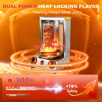 Four à shawarma pour usage commercial et domestique, rôtissoire à gaz à double brûleur, 360° °   Rotation automatique, bac à miettes amovible