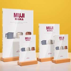 Fabbrica personalizzata con <span class=keywords><strong>base</strong></span> in legno acrilico segno titolare tenda da tavolo - Product Image 2