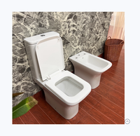 Ensemble de toilette en céramique deux pièces de style européen de luxe Commode carrée Bol monté au sol à double chasse P-Trap Cupc certifié pour la maison